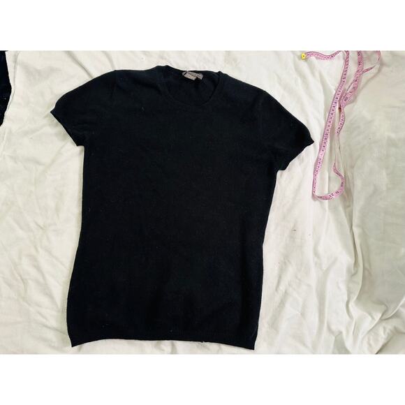 VINTAGE BANANA REPUBLIC BLACK CASHMERE TEE SHIRT SWEATER S - Picture 3 of 7